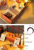 Flever Wooden DIY Dollhouse Kit, Miniature with Furniture and Dust Proof Cover, Creative Craft Gift with Chinese Style for Lovers and Friends (Calligraphy House)