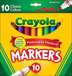 Crayola Classic Colors Broad Line Markers,10 Count ( Case of 24 )