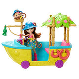 Enchantimals Junglewood Boat & Merit Monkey Doll (6-inch) and Compass Animal Figure, Boat Playset on Wheels with 8+ Accessories  [Amazon Exclusive]