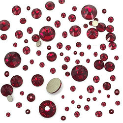 SIAM (208) red 144 pcs Swarovski 2058/2088 Crystal Flatbacks red rhinestones nail art mixed with