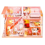 Dollhouse Miniature with Furniture,DIY 3D Wooden Doll House Kit Duplex Apartment Style Plus with Dust Cover and Music Movement,1:24 Scale Creative Room Idea Best Gift for Children Friend Lover L029