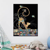 Cat Diamond Painting Kits, Adults Diamond Art Dotz Cross Stitch Embroidery Crafts for Home Wall Decor, 14x18 inch (Black)