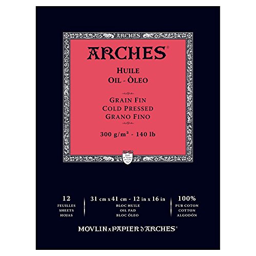 Winsor & Newton 1795109 Arches Oil Cold Pressed Paper 140#, 12 Sheets