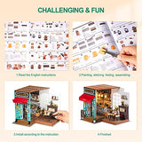 RoWood DIY Miniature Dollhouse Kit with Furniture, 1:24 Scale Model House Kit, Wooden Mini House Set - Simon's Coffee