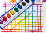 Color Swell 4 Pack Watercolor Paints with Wood Brushes 8 Colors Washable Watecolors are Perfect for Kids, Adults, Parties, and Classrooms