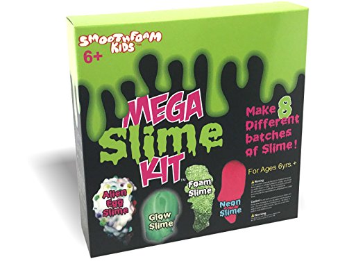 Smoothfoam Kids - Mega Slime Kit - Make Glow Slime - Neon Slime - Crunchy Slime - Alien Slime - Great STEM Product For Science Fairs And Projects