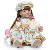 iCradle 24inch 60cm Reborn Toddler Dolls Soft Silicone Limbs and Head Cotton Body Realistic Girl Fashion Newborn Doll Child Toy Xmas Gift Collectibles (1914)