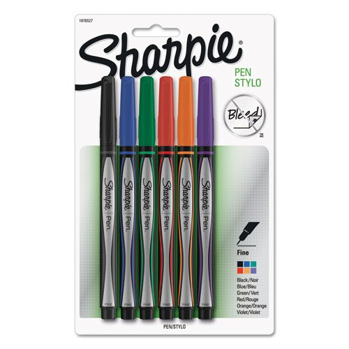 Sharpie Pen Fine Point Pen, 6 Colored Pens (1751690)