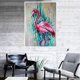 5D DIY Diamond Painting Full Drill Animals Round Rhinestones Flamingo Diamond Art Kits for Adults and Kids(Canvas Size:15.7''×11.8'') (FlamingoSNKS8841)