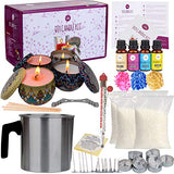 DIY Candle Making Kit for Adults – 66 PCS All Inclusive with 4 Decorative Candle Tins, 10 Tealight Candle Tins, Soy Wax, Dye, Fragrance Oils, Cotton Wicks, Melting Pot, Wick Holder –Art & Crafts Cand