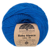 (Set of 3 - Solid Colors DK) 100% Baby Alpaca Yarn Luxuriously Cozy and Caring Soft to Enjoy Knitting and Crocheting - Gorgeous Twist and Stitch Definition (150 Grams Total, Royal Blue, DK #3)