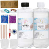 Resin Epoxy for Art - 16 oz Clear Casting for Jewelry Making Kit, Crafts - Ring Molds, Grit Sandpaper, Glitter, Polishing Lapping Mud and Dried Flower