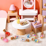 50 Pieces Cute Miniature Dollhouse Food Jar Glass Bottle 1:12 Mini Fruit Simulation Scene Candy Snack Model Game Party Toys Pretend Play Doll House Kitchen Decoration for Dollhouse