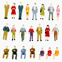 NWFashion 100PCS 1:50 Scale Hand Color Painted Model Train People Figure (1:50 35mm)