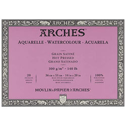 Arches Watercolor Paper Block - Hot Press 140lb - 14x20 - with 4-Pack Upsyde Angle Lifts