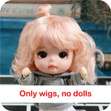 Cute Soft Doll Wigs for 1/8BJD, 1/12BJD Long Hair multi-color optional Action Figure Doll Accessories Toys Gift (Pink2)
