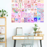 JACK MEETS KATE Kawaii Room Decor Anime Cute Room Decor For Bedroom Aesthetic Photo Wall Collage Kit 4"x6" 50 Pictures Aesthetic Room Decor For Teen Girls Teen Room Decor Pink Room Decor Anime Poster