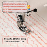 Poolin Sewing Machine for Beginners with 27 Stitch Applications, Easy to Use Include Thread Stand, 5 Presser Foot(Hemming presser foot like serger for hemming), 10 Rolls of 1000m Thread, 5 Needles and 12 Bobbins