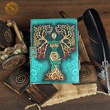 SH SHIFAA HANDICRAFT Blank Spell Book Of Shadows Journal With Lock Clasp Prop Vintage Handmade Paper Leather Diary Embossed Prayer Pagan Antique Witchcraft Wiccan Notebook Daily ( 7 X 5 Inches )