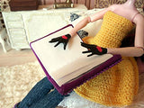 Miniature Book, Dollhouse Library 1/6 scale Violet Orange Minibook Keychain (Violet)