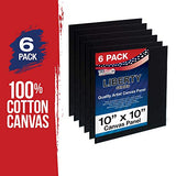 US Art Supply 10 X 10 inch Black Professional Artist Quality Acid Free Canvas Panels 6-Pack (1 Full Case of 6 Single Canvas Panels)