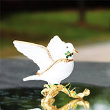 Waltz&F Peace Dove Trinket Box Hinged Hand-Painted Figurine Collectible Ring Holder with Gift Box