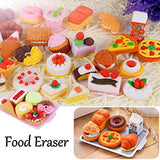 LanMa 70PCS Food Erasers for Kids Fruit Desserts Cake Puzzle Cute Erasers Set for School Classroom Prizes Party Gifts