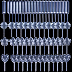 Cupcake Pipettes, Teenitor 200pcs 4ml Mini Plastic Pipettes for Chocolate Cupcakes Strawberries Injector Plastic Squeeze Transfer Pipettes Heart Flowers Standard Star
