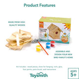 Toysmith Beetle & Bee, Build A Bird Bungalow, DIY Kids Arts & Crafts Outdoor Wooden Birdhouse Kit, FSC Certified,For Boys & Girls Ages 5+