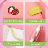 Pocket Pink Strawberry Gift Notebook Cute Refillable Journal Fruit Mini Hardcover Notebook A6 Leather Journal for Girl Boy Notebooks for Note Taking Leather Diary with 1 Pen 1 Tape Included