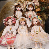 New 30cm1/6 B J D Doll Little Girl Cute Dress 21 Removable Joint Doll Princess Beauty Makeup Doll Fashion Dress D I Y Toy Girl