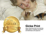 Canvas Print Wall Art - A Girl Playing with Kitten - by Emile Munier - Giclee Printed on Stretched Gallery Wrap - 16x13 inch
