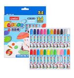 WEIBO Color Oil Pastel, Crayons, 24 Colors Set for Kids Children Student, Nontoxic Oil Pastels Set for Indoor Activities at Home, Art School Supplies