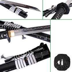 Lyuesword Japanese Functional Clay Tempered Full Tang Sword Battle Ready Folded Steel Katana