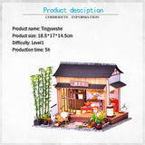 WYD Chinese Model Scene Building DIY Wooden Miniature Courtyard Kit 3D Chinese Dollhouse Kit Creative Handmade Assembling Gift Present