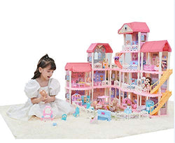 AvoKlan Doll House Dream House Building Toys Figure Furniture Accessories for Toddlers, Boys & Girls ,DIY kit with LED Light and Music Box for Gift 15 Rooms