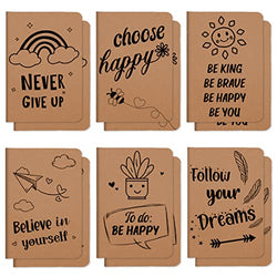 12 Pack Kraft Notebooks 6 Designs Notebook Journal 80 Lined Pages Pocket Notebook 4.1 x 5.9 inches Notepad