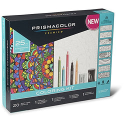 Prismacolor Premier Soft Core Pencils Adult Coloring Book Kit with Blender, Illustration Marker,