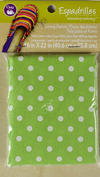 Dritz Espadrilles Lining Dot Fabric, 16" x 22", Green/White