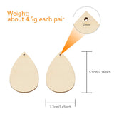 Caydo 50 Pieces Unfinished Wood Teardrop Earring Pendant for Jewelry DIY Making