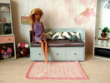 Miniature Carpet Dollhouse Rug, 1:6 Scale Doll Room Interior. Handwoven OOAK