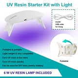 UV Resin Kit - UV Light for Resin, 250g Crystal Clear Hard Jewelry Glue, Resin Tools for DIY Craft Decoration, Jewelry Making, Casting and Coating