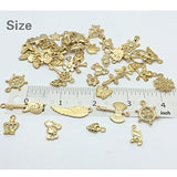 Wholesale Bulk 50PCS Mixed Charms Pendants DIY for Jewelry Making and Crafting, Gold