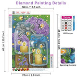 NAIMOER Diamond Painting Kits for Adults, Diamond Art Kits Adults Kids Diamond Painting Flowers Hydrangea Diamond Painting Kit Crystal Rhinestone for Home Wall Decor 12x16 Inch