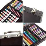 COLOUR BLOCK Classic 73 Piece Wooden Box Art Set, with Colored Pencils, Acrylic Paints, Watercolor Cakes, Oil Pastels, Brushes and Palette for Teens, Adults, and Student Artists