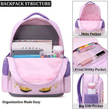 Backpack for Girls Unicorn Kids School Backpack Kindergarten Bookbag with Lunch Box