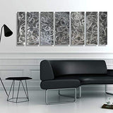 Statements2000 Abstract Fantasy Large 3D Metal Wall Hanging Panels Indoor/Outdoor Sculpture Art by Jon Allen, Silver, 68" x 24" - Controlled Chaos