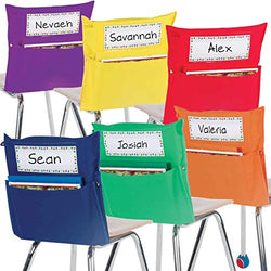 Really Good Stuff Grouping Chair Pockets – Set of 12 - Six Bright Rainbow Colors – Classroom Chair Organizer Keeps Students Organized and Classrooms Neat