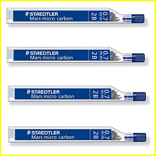 STAEDTLER Mars micro carbon 250 0.7mm 2B - Pencil lead refills - 4 Tubes / Packs (48 Leads)