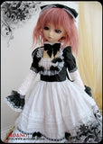 Free Gift 1/4 MSD DDD BJD Dress Suit Outfit Lolita Dress Doll Dollfie LUTS/ Black and White Mist Style / White + Black